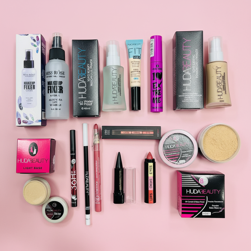 12-in-1 Makeup Deal with light pink background
